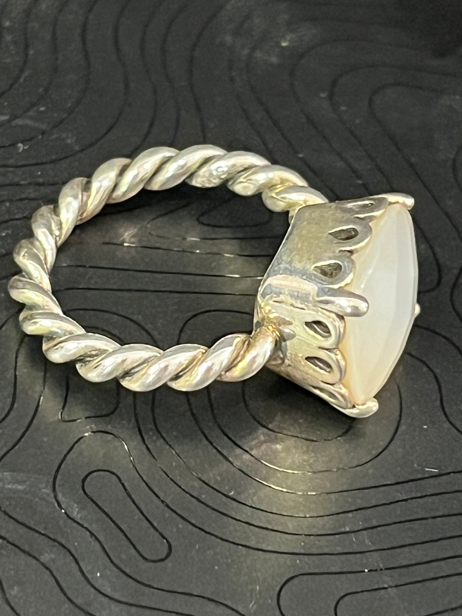 Sterling Silver And Mother Of Pearl Ring By Pandora - Size