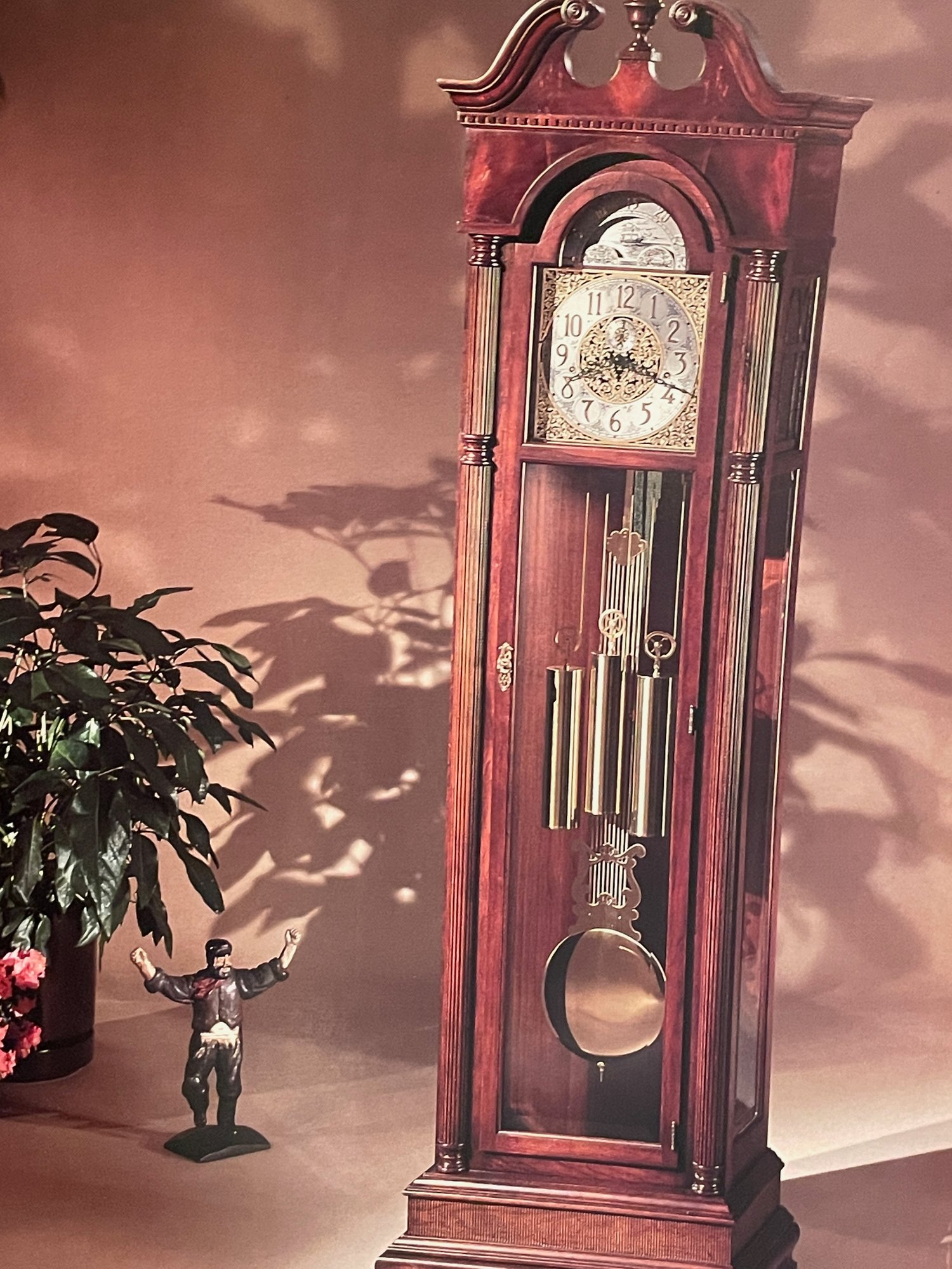 1983 Cherry Grandfathers Clock - Trend Clocks By Sleigh #1761080