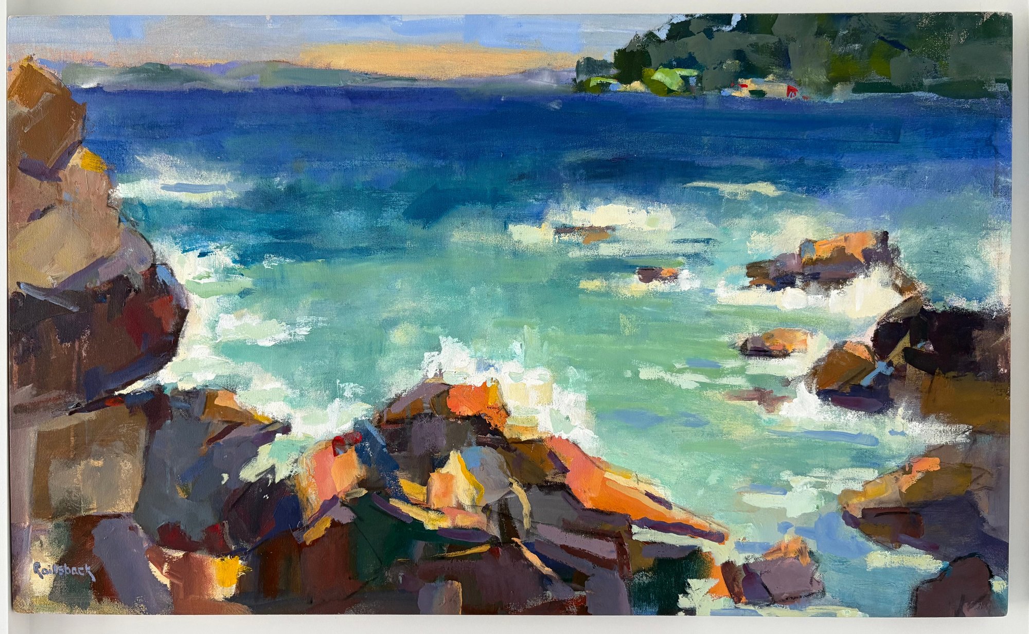 Coastal Oil On Canvas By Page Pearson Railsback (American, 20th Century ...