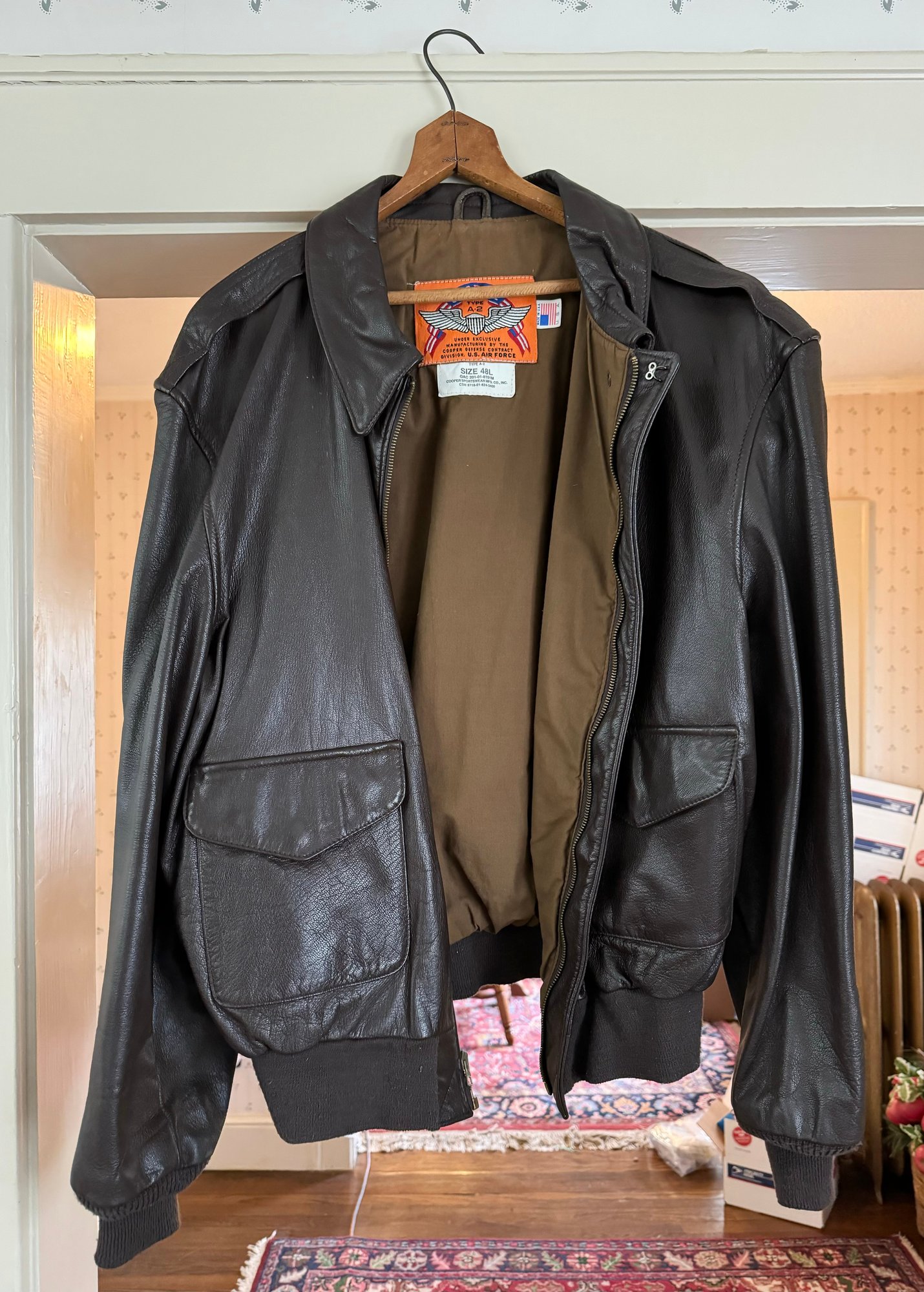 Cooper USAF Goatskin Leather Air Force A-2 Flight Bomber Jacket