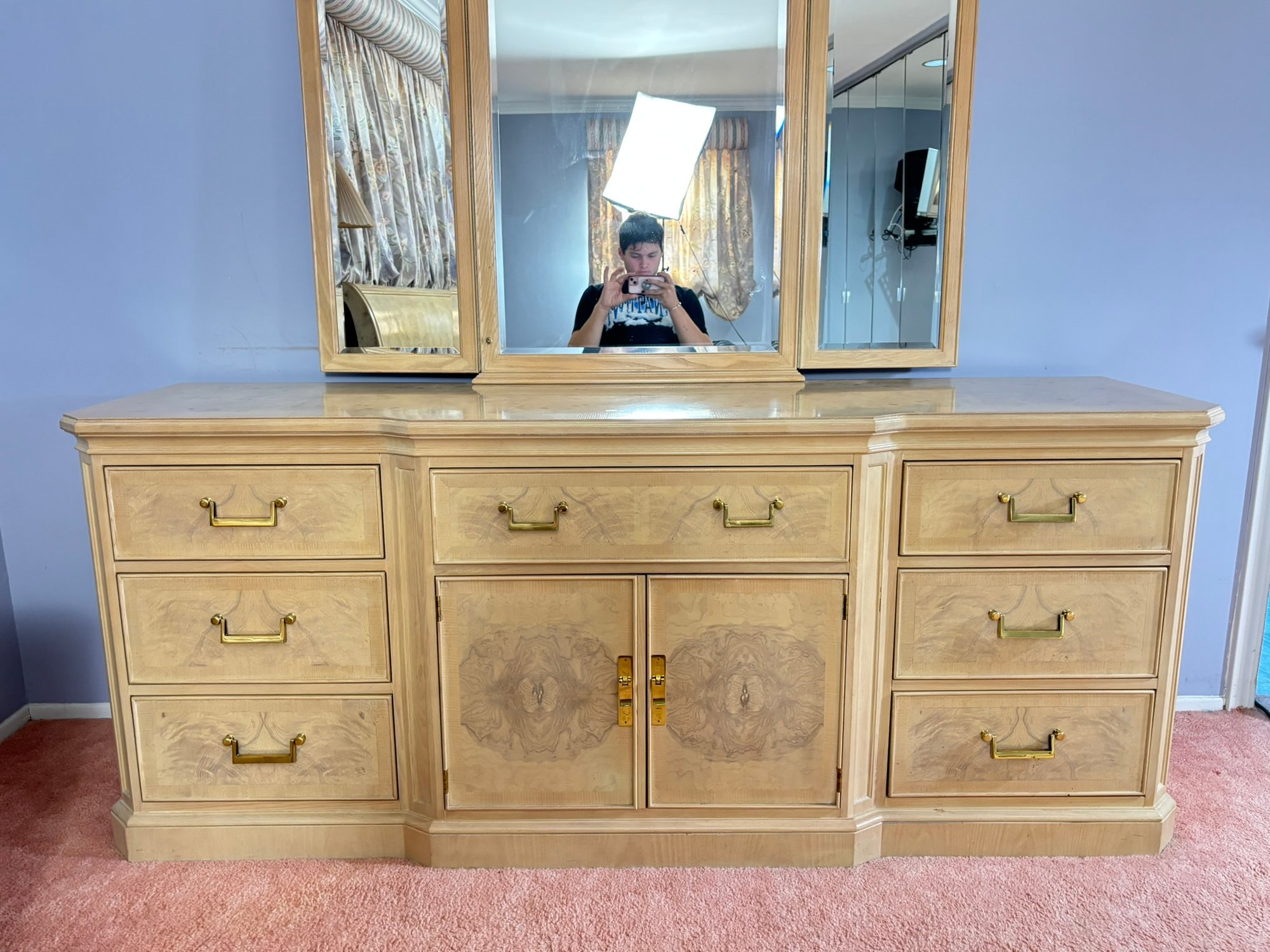 A Setback Dresser With Mirror From The Corinthian Collection By