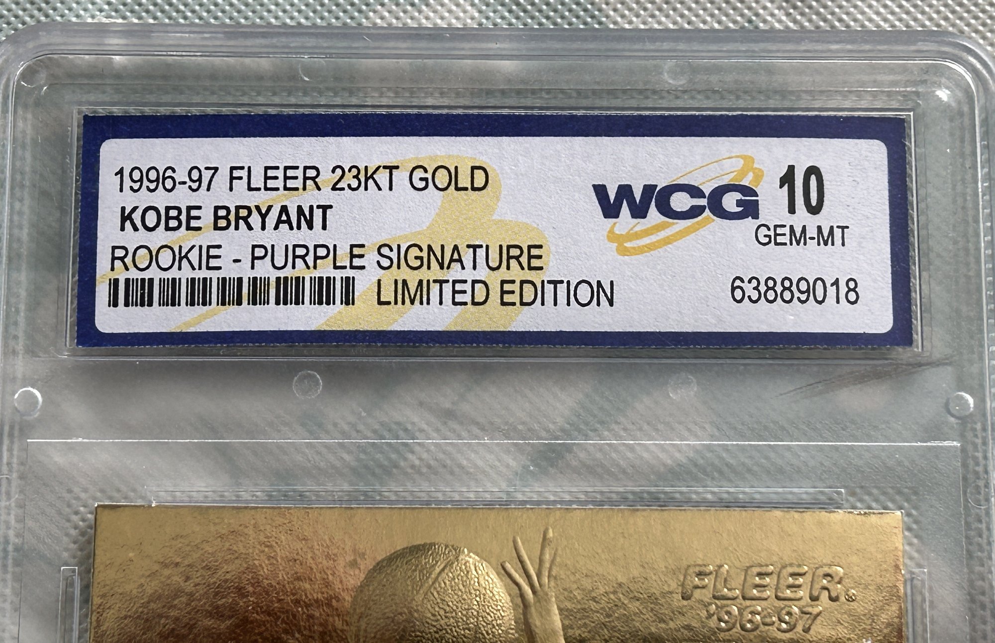 1996-97 KOBE BRYANT 23k Gold Rookie- Purple Signature Limited Edition ...