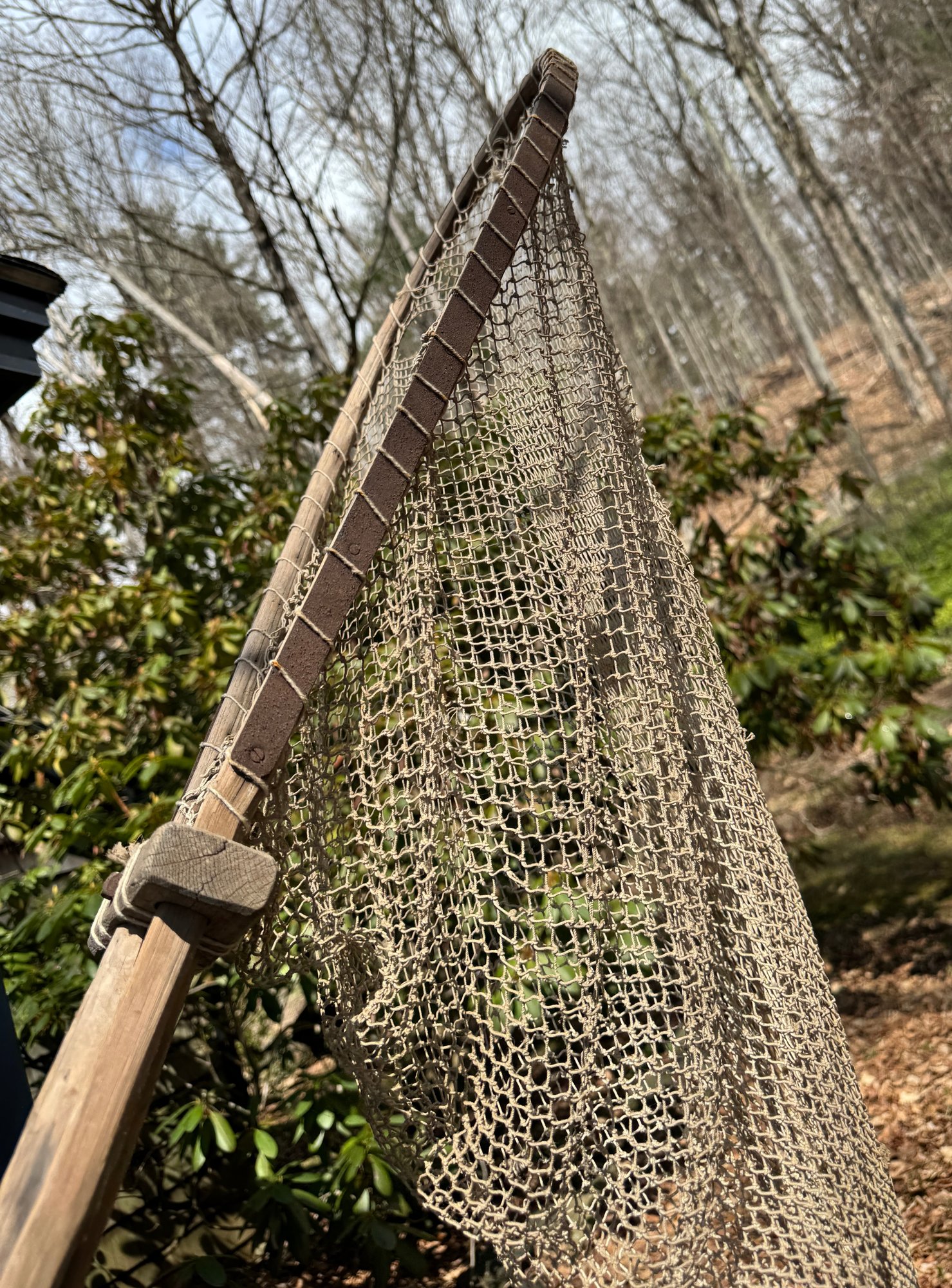 Large Wooden Fishing Net With Metal Reinforcement #2293014 ...
