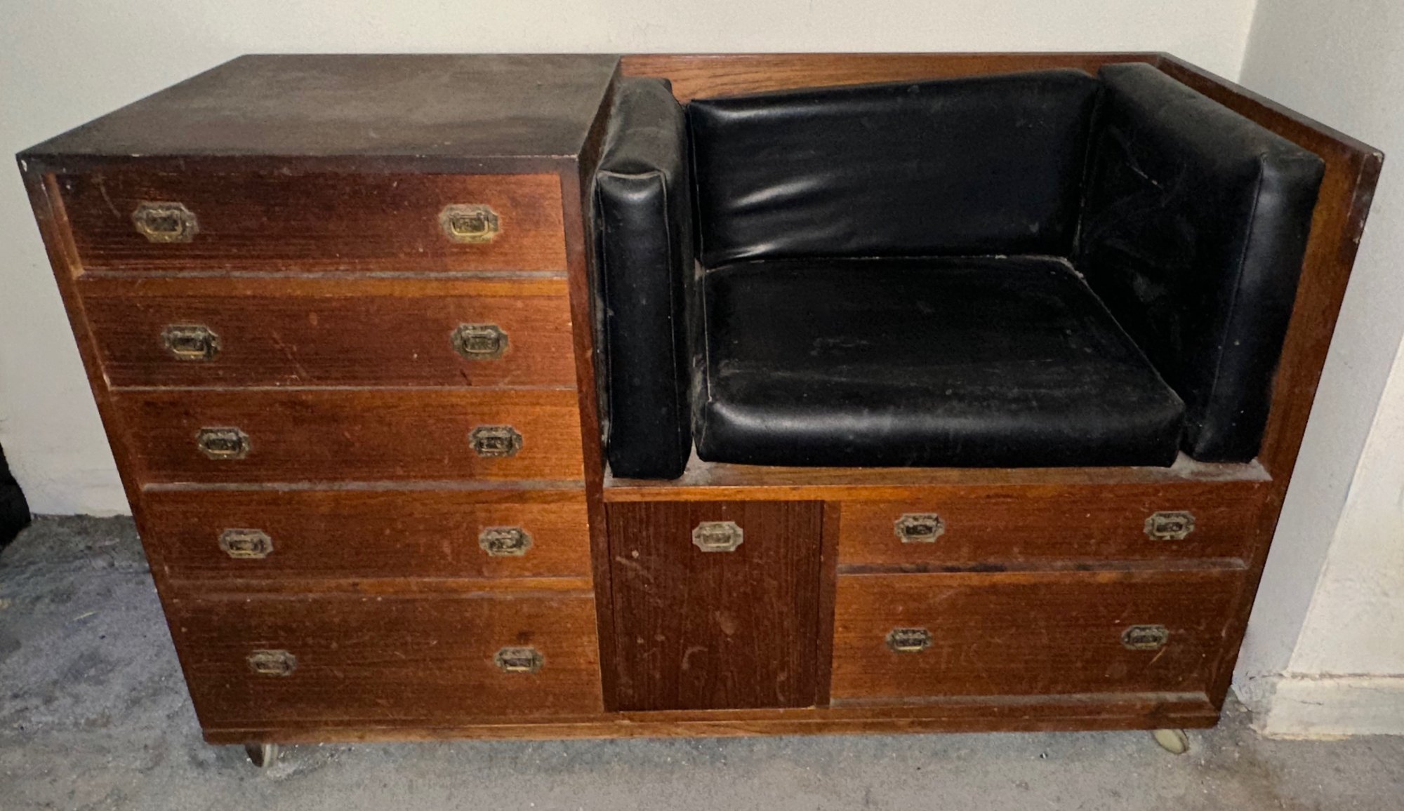Vintage Solid Wood Telephone Table With Leather Seat #40828217 ...