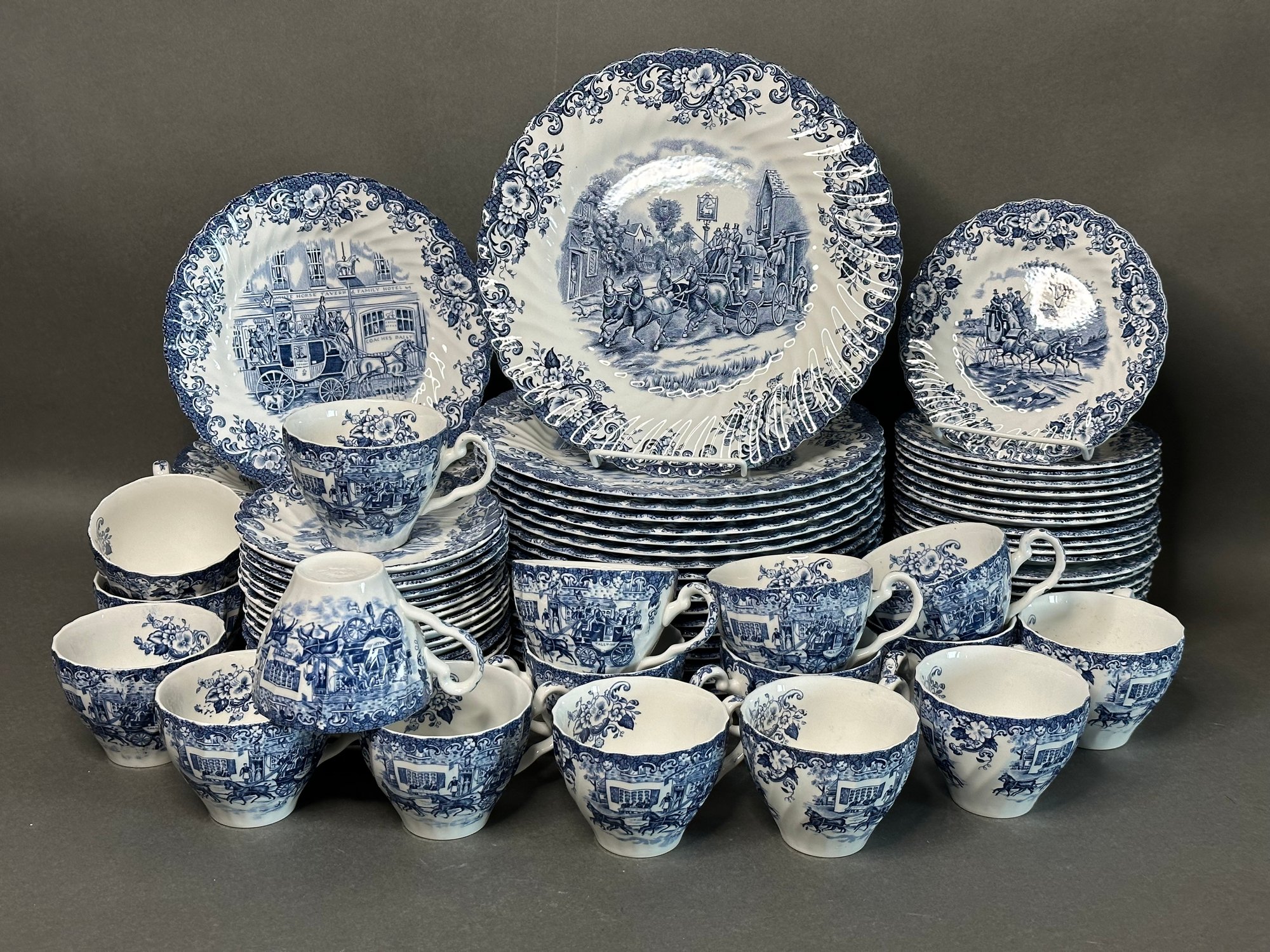 Vintage Johnson Bros. Dinnerware, Coaching Scenes Pattern #1541656