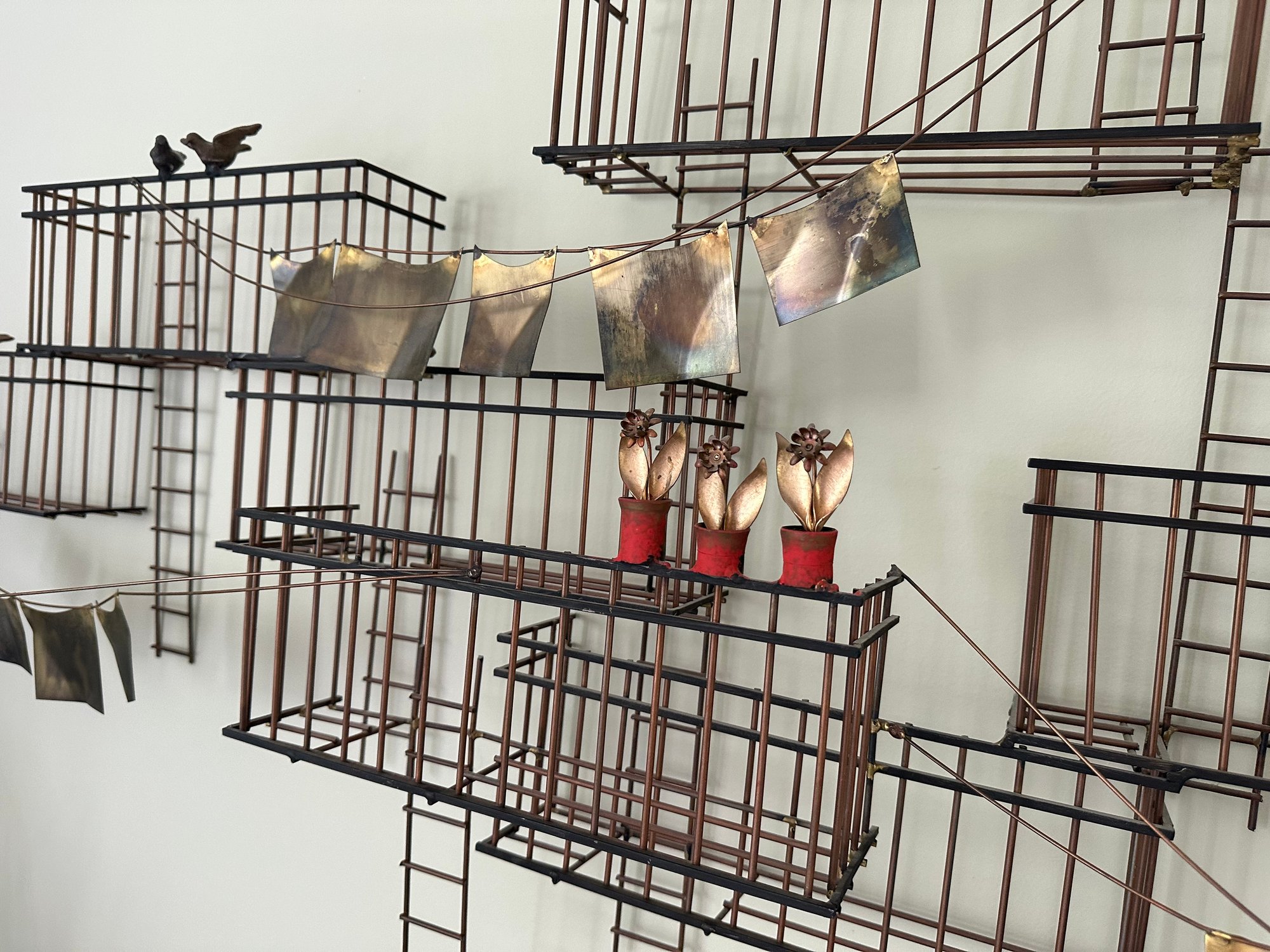 Curtis Jere New York City Fire Escape Scene Wall Sculpture Circa 1970s ...