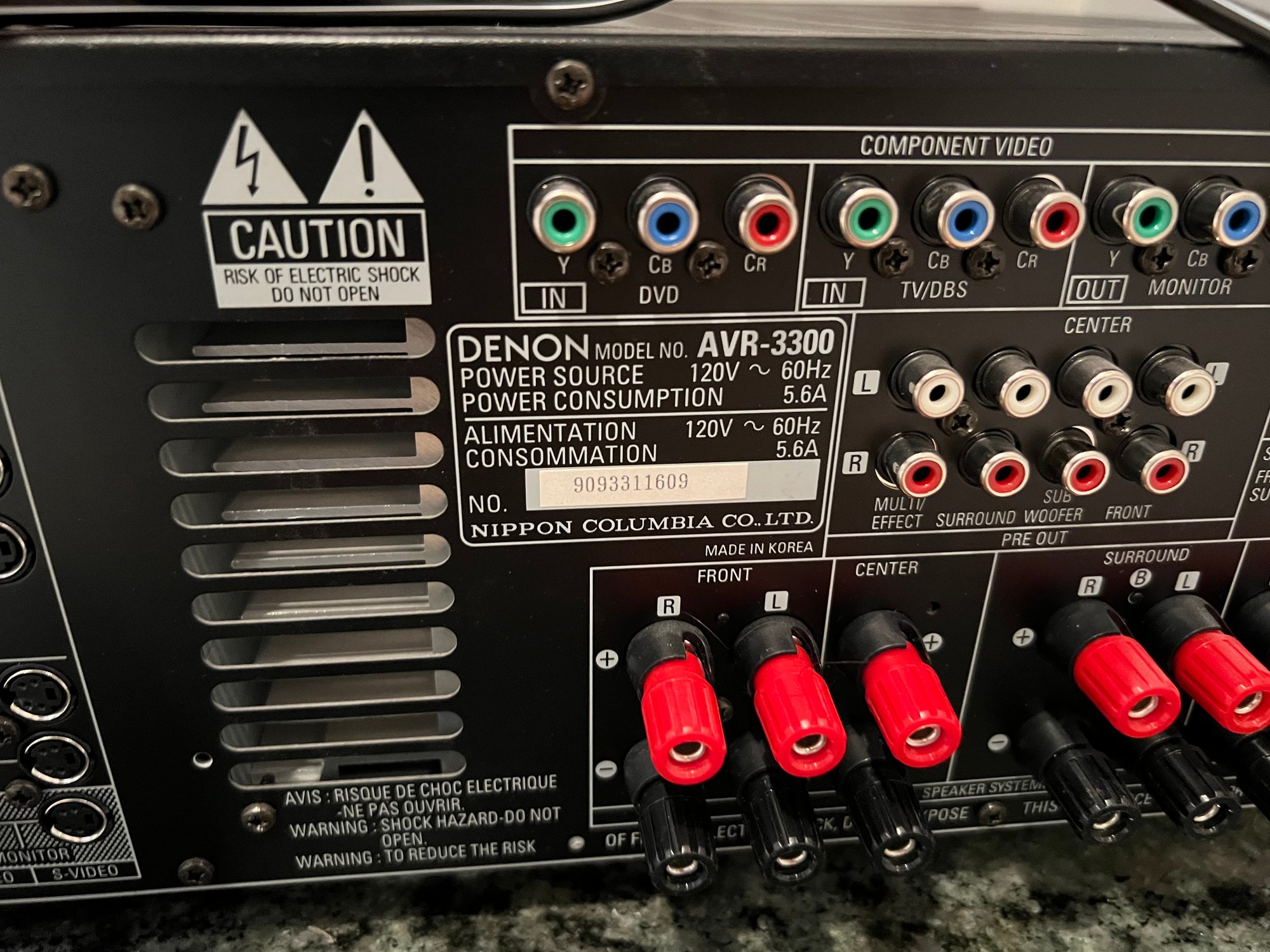 Denon AVR-3300 AV Surround Receiver #40785280 | Auctionninja.com