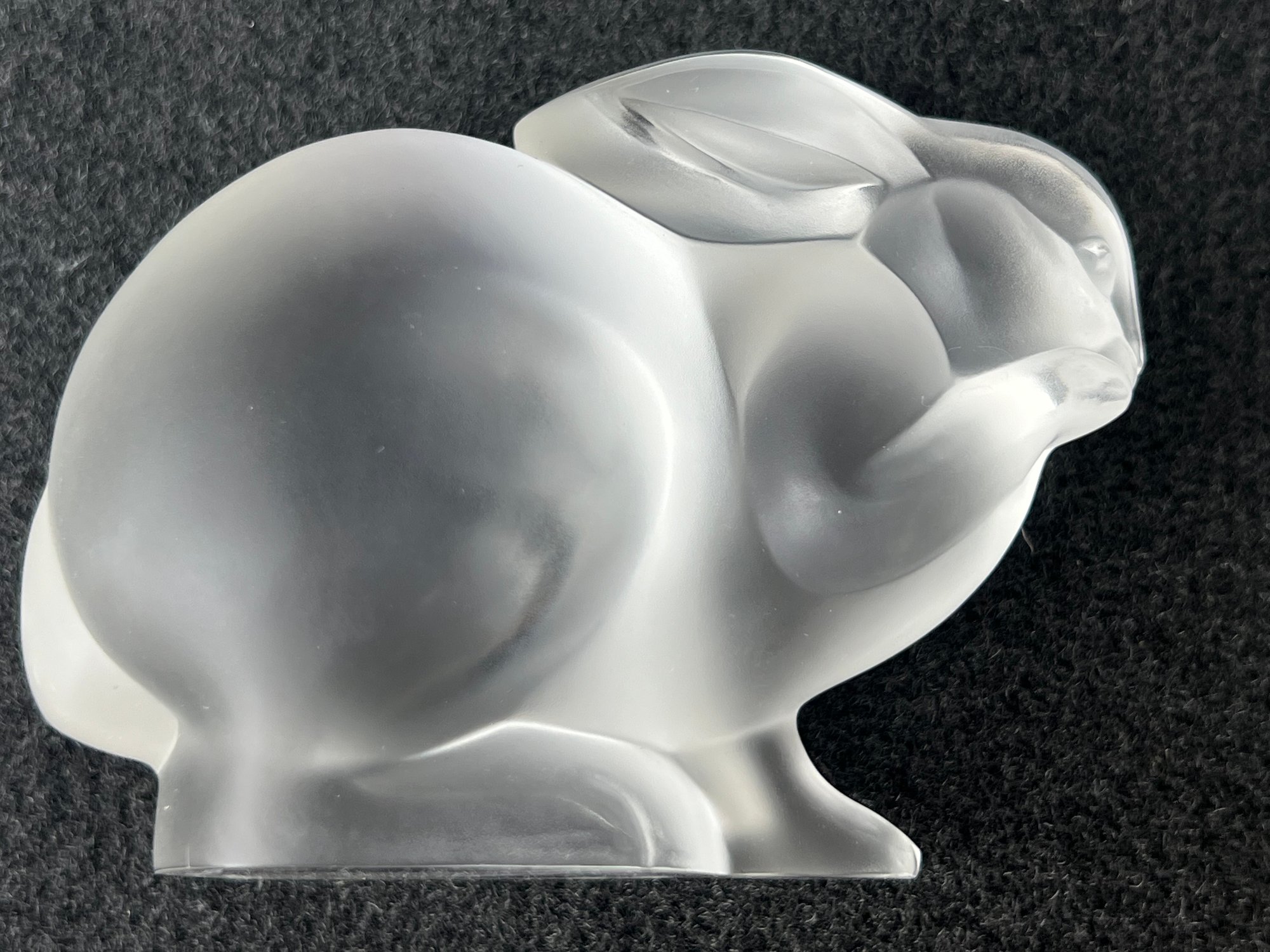 Crystal Rabbit Plate Lalique Hand Finished Frosted Crystal Rabbit Figurine #1975388 ...