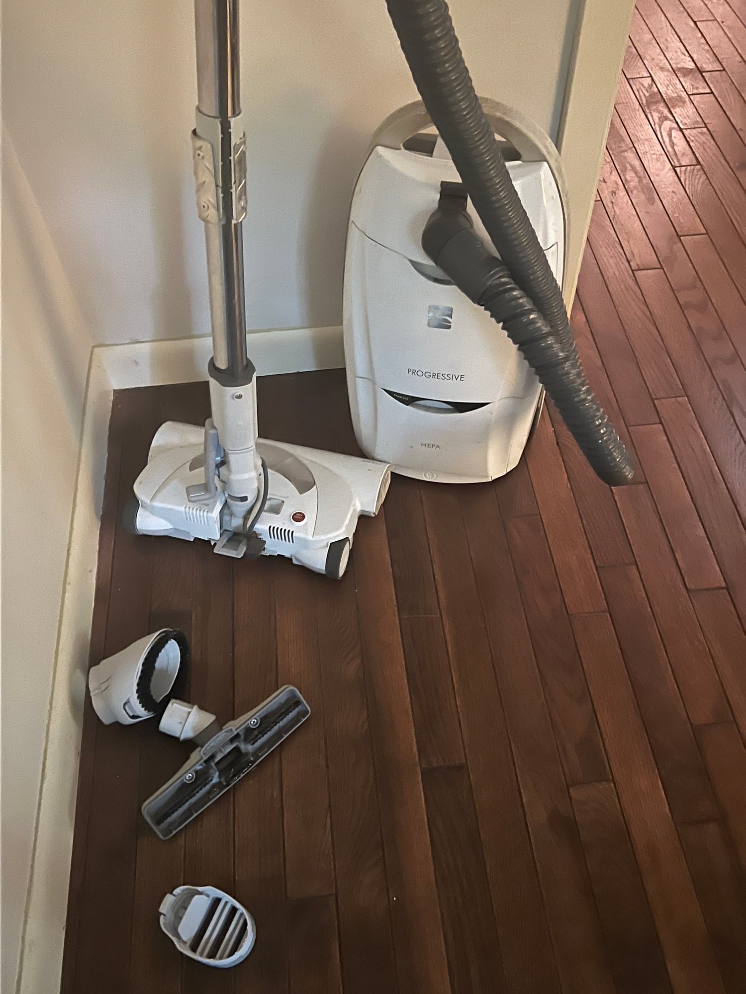 Kenmore Progressive Lightweight Canister Vacuum Cleaner In White With