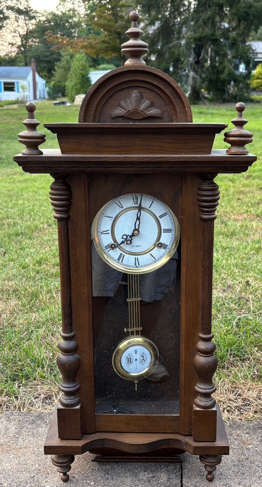 Vintage 31 Day Key Wind Walk Clock With Pendulum And Key #2219083 ...