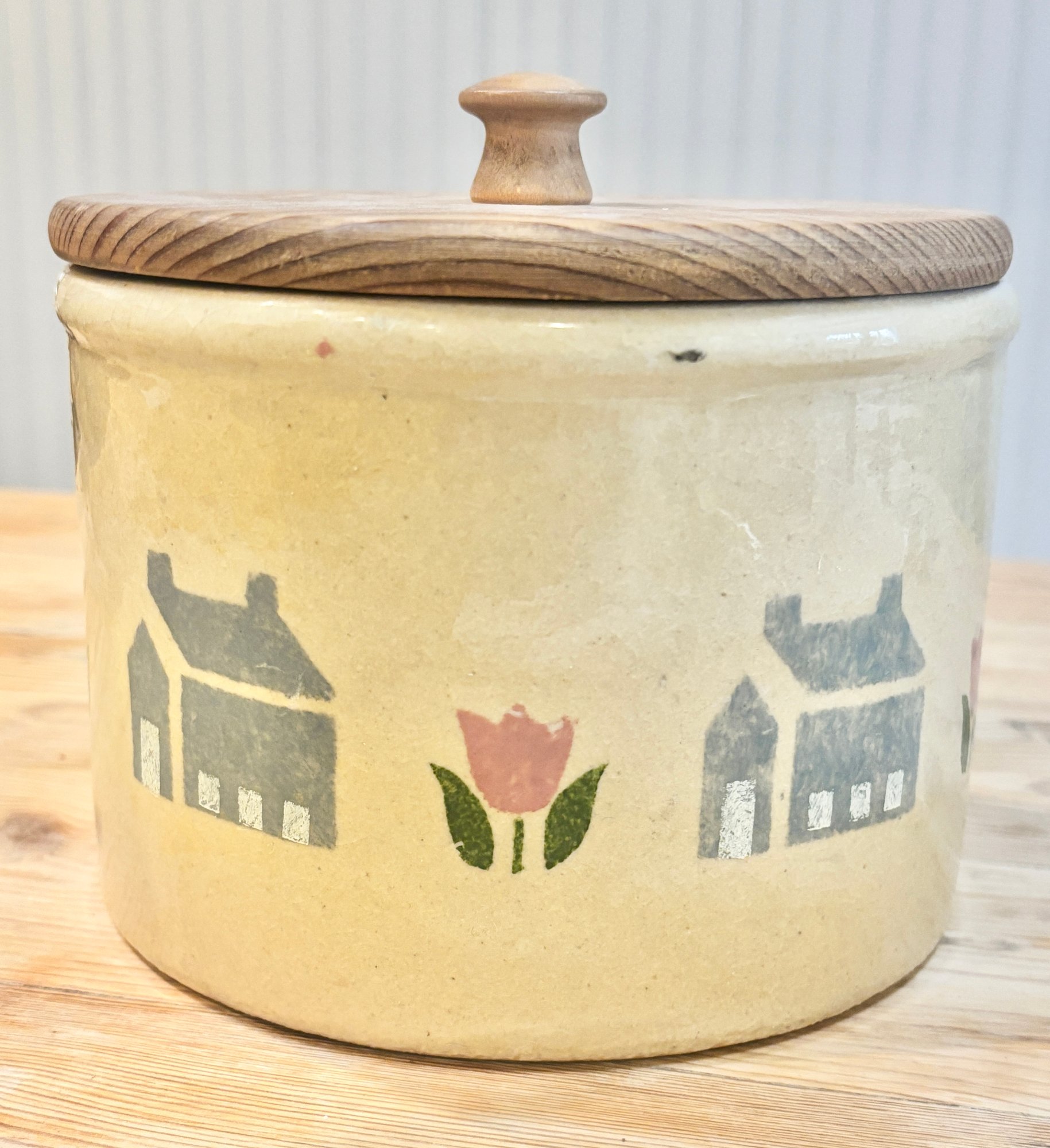 Thomas Ransbottom Vintage Robinson Ransbottom 1- Quart Low Jar With Wood Lid #2090641 ...