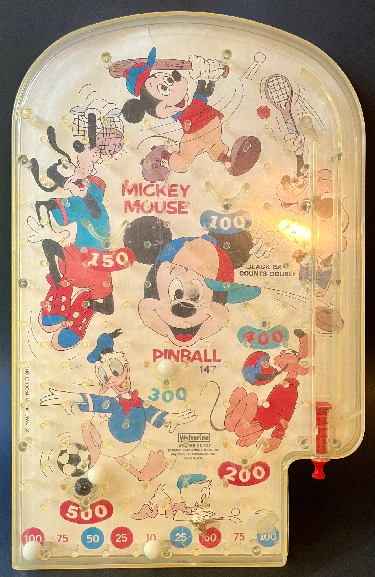 Vintage Mickey Mouse Sport Pinball 147 Game - Wolverine Toy - Table Top ...