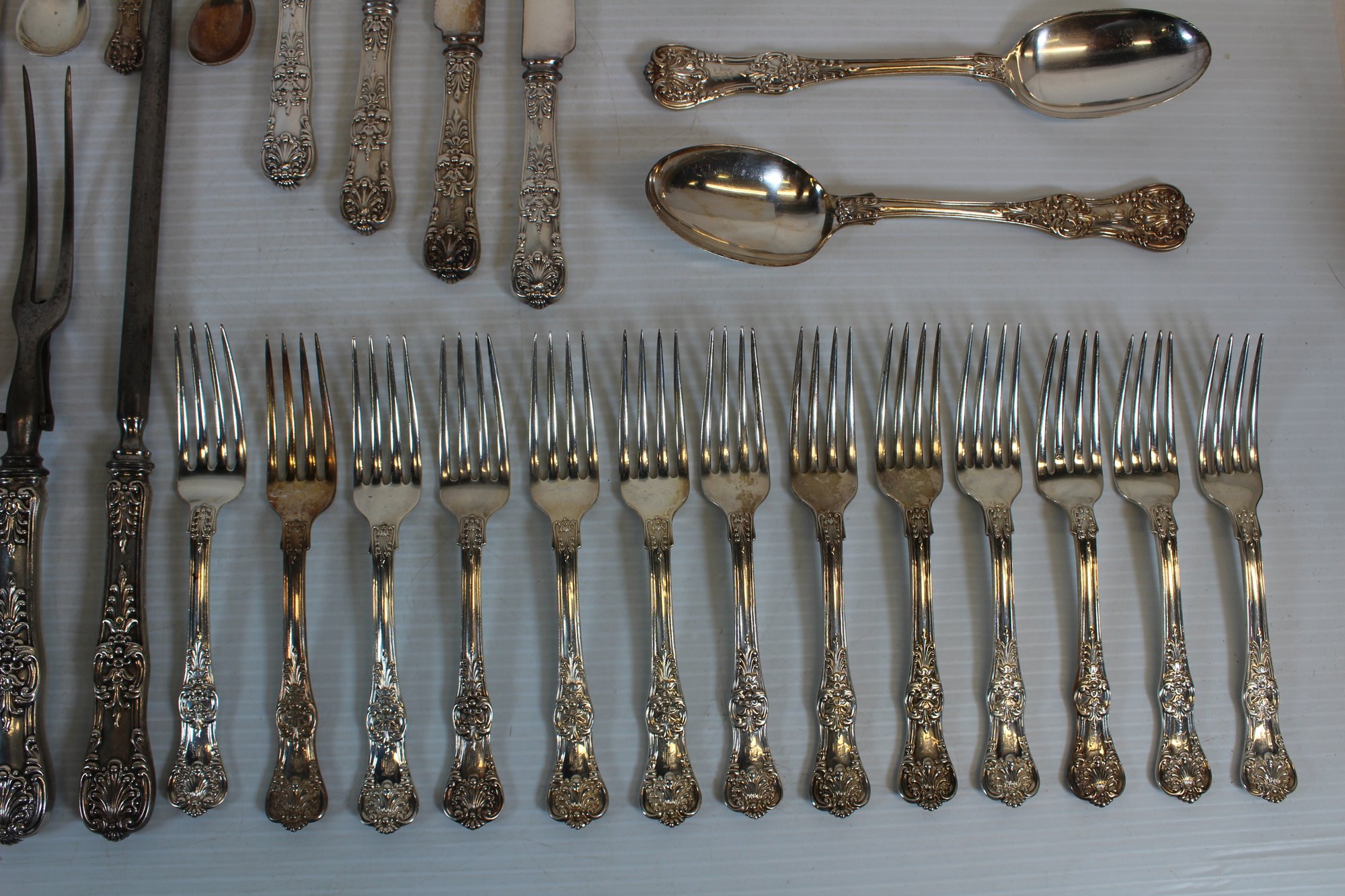 Stunning Tiffany English King Sterling Silver Antique 54 Pc - Main Image