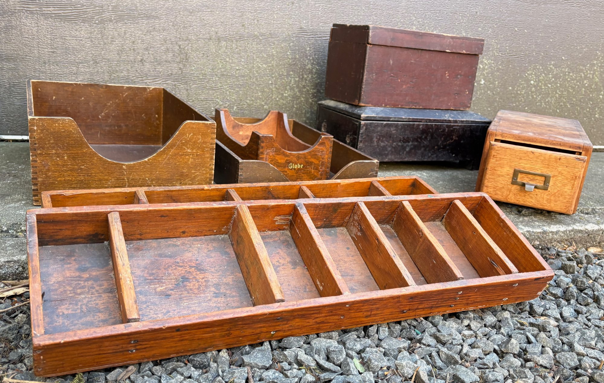 Old Box Colth Antique Collection Of Wooden Boxes & Organizers #2011678 | Auctionninja.com