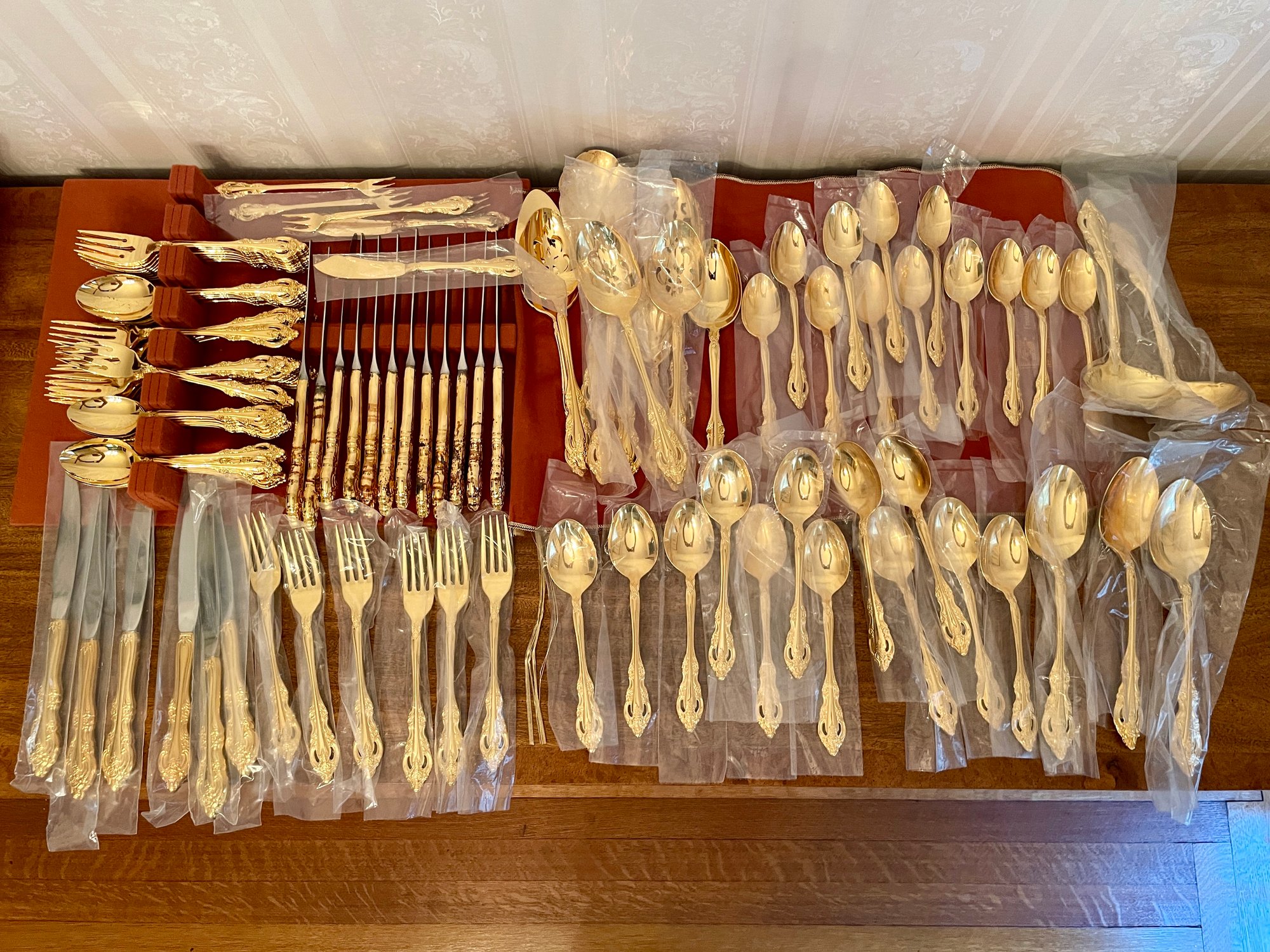 Community Gold Tone Flatware Set For 12 With 115 Pieces In Total. Many ...