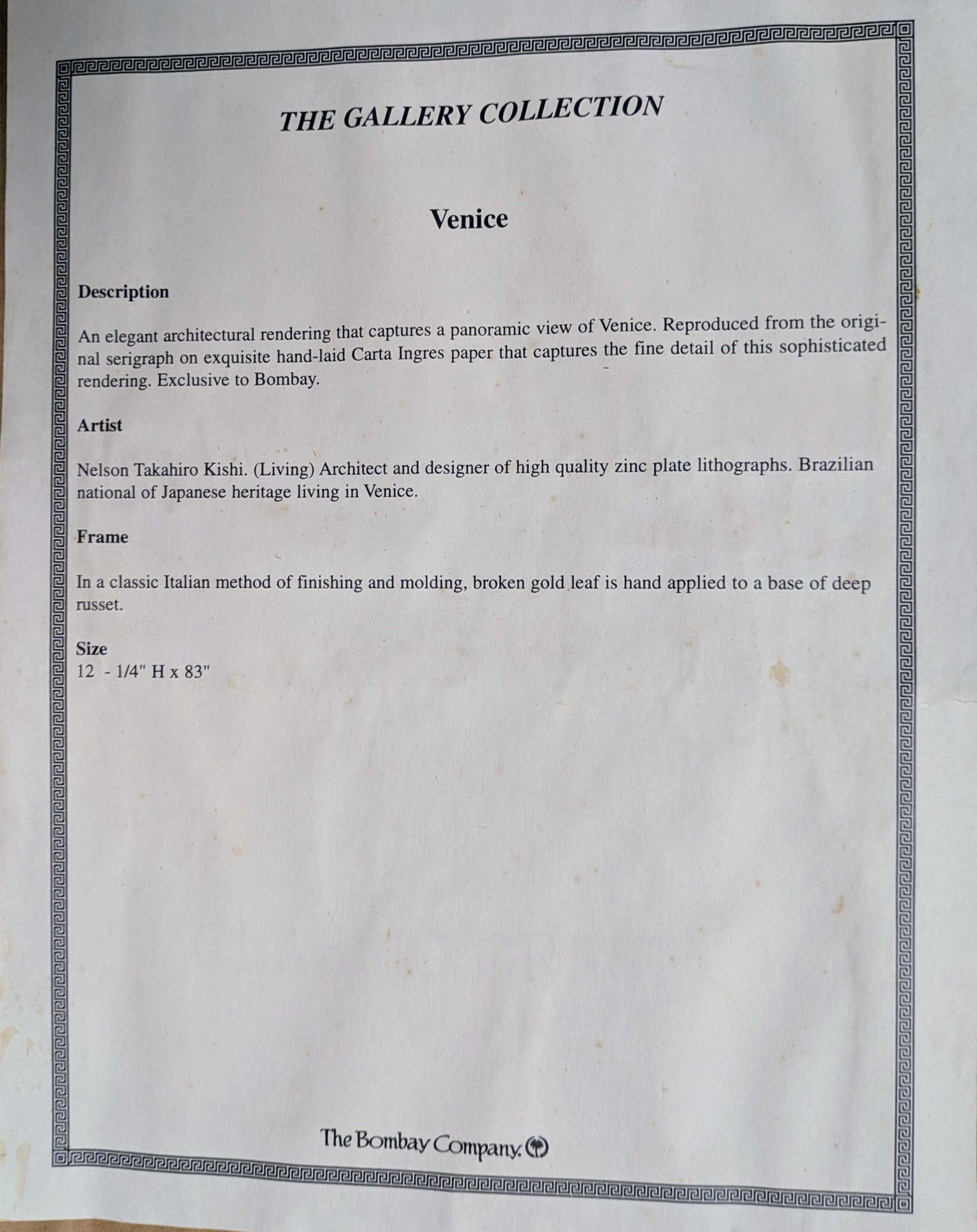 3/ Framed Panoramic Nelson Takahiro Kishi 1964 