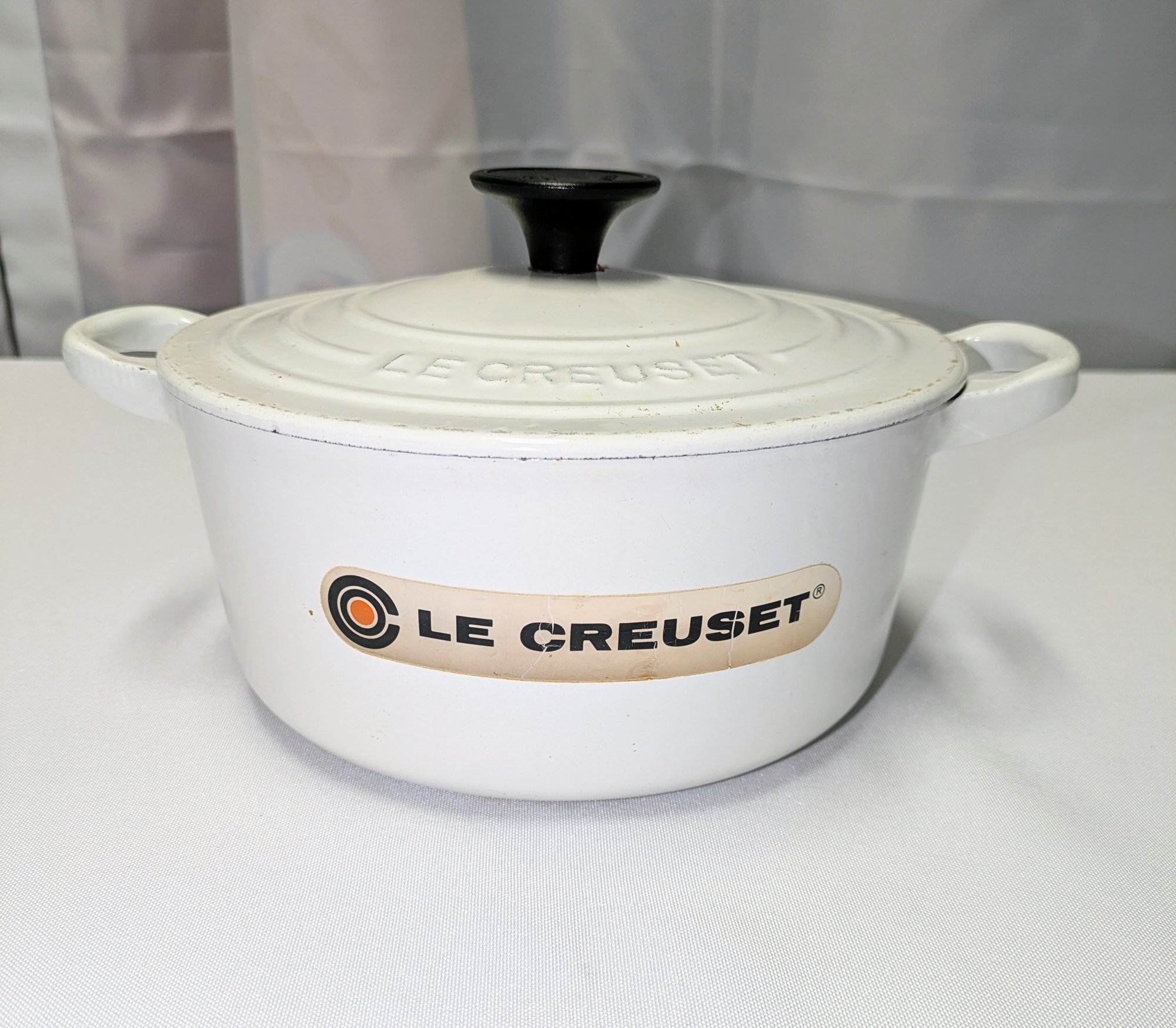 Vintage White Le Creuset Enameled Cast Iron Signature French Covered ...