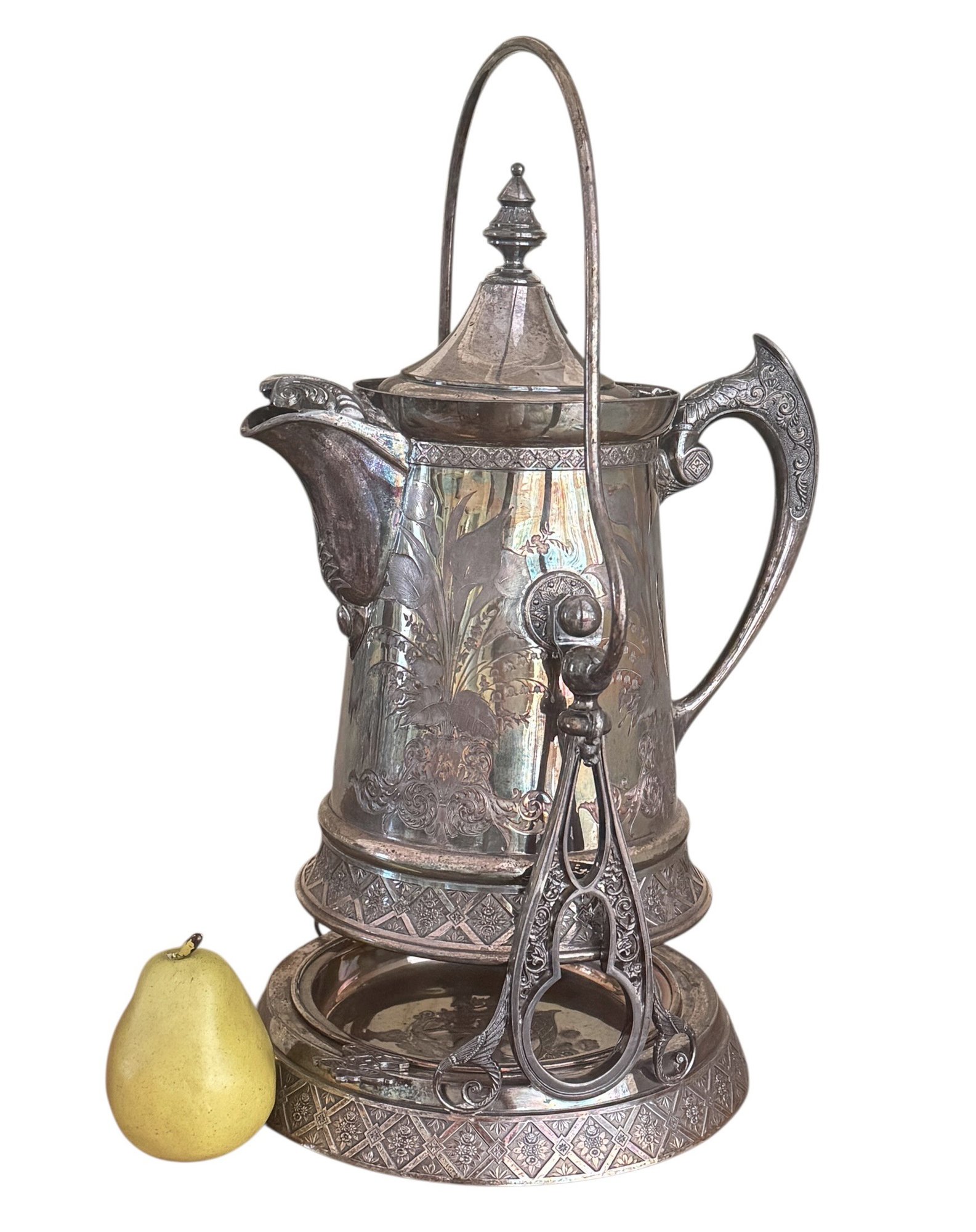 Impressive Antique Victorian Table Water Pitcher On Swivel Stand By ...