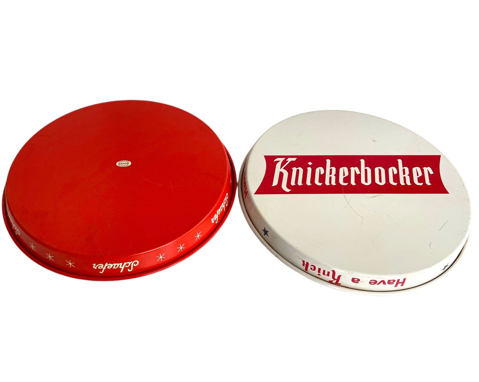 Four Vintage Beer Advertising Trays Rheingold, Knickerbocker