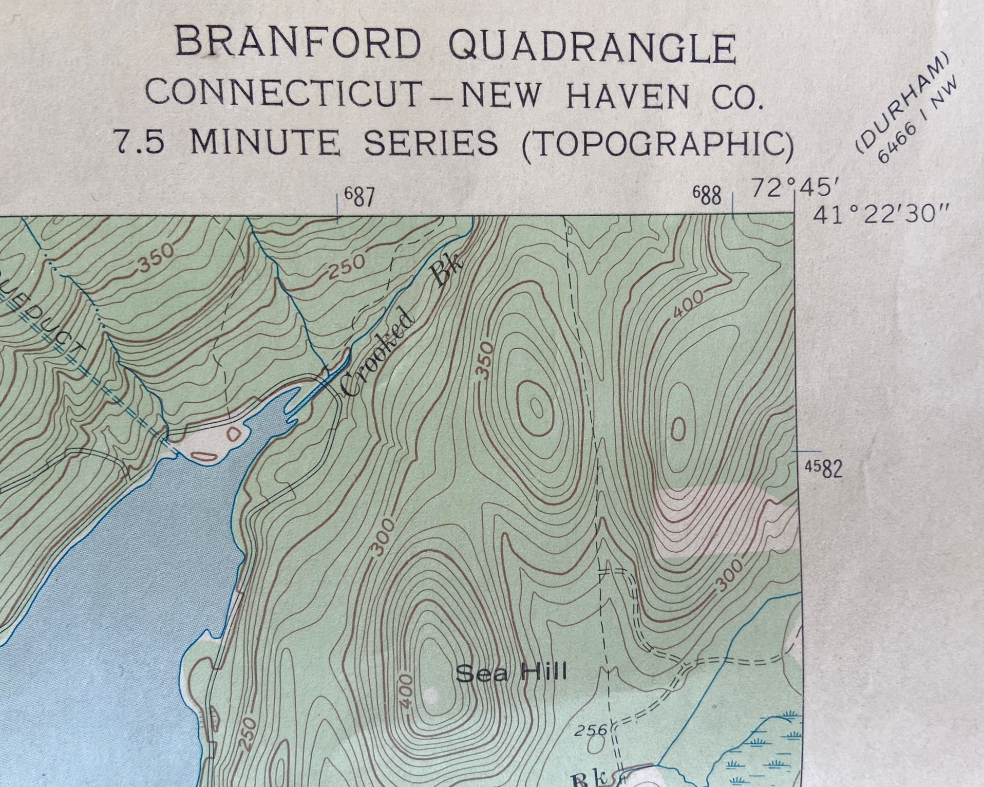 1967 Topographic Map Of Branford CT 1980403