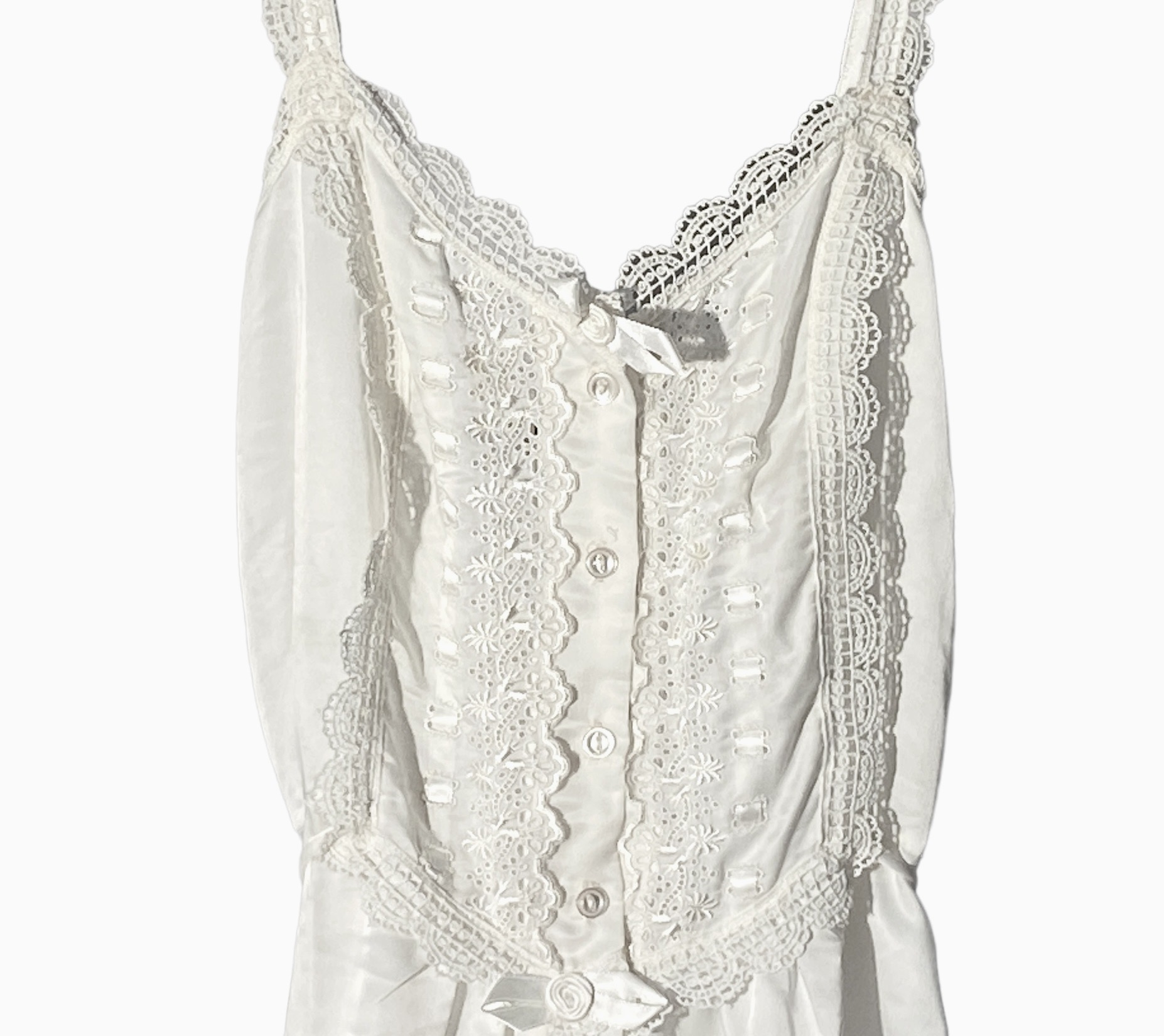 Vintage CHRISTIAN DIOR Lingerie Off White Long Nightgown From Lord
