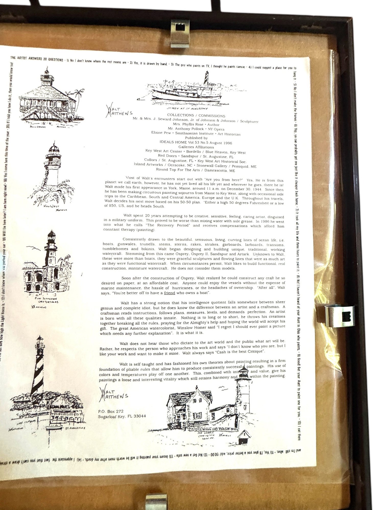 Vintage Signed Watercolor By Walt Matthews ~ Farmhouse With Boat ...