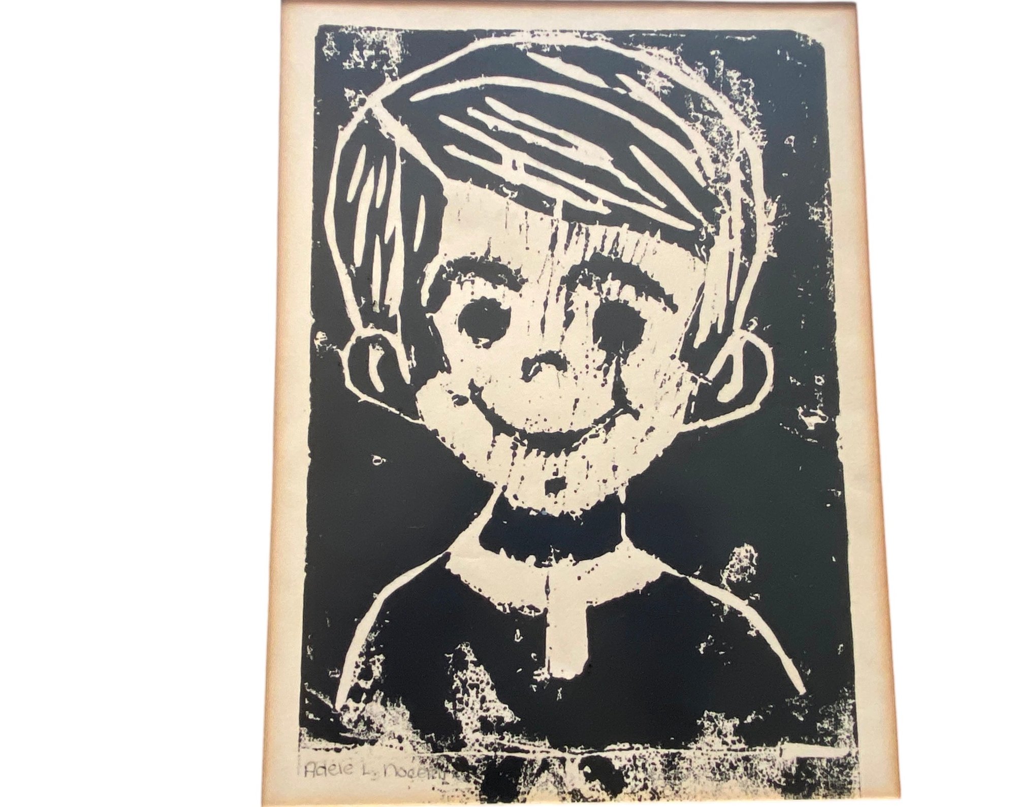 Pair Of Mid Century Wood Block Prints "Sugar & Spice", Signed