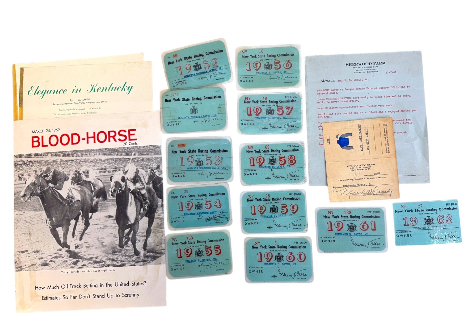 Group Of 1950s-60s NY State Racing Commission 