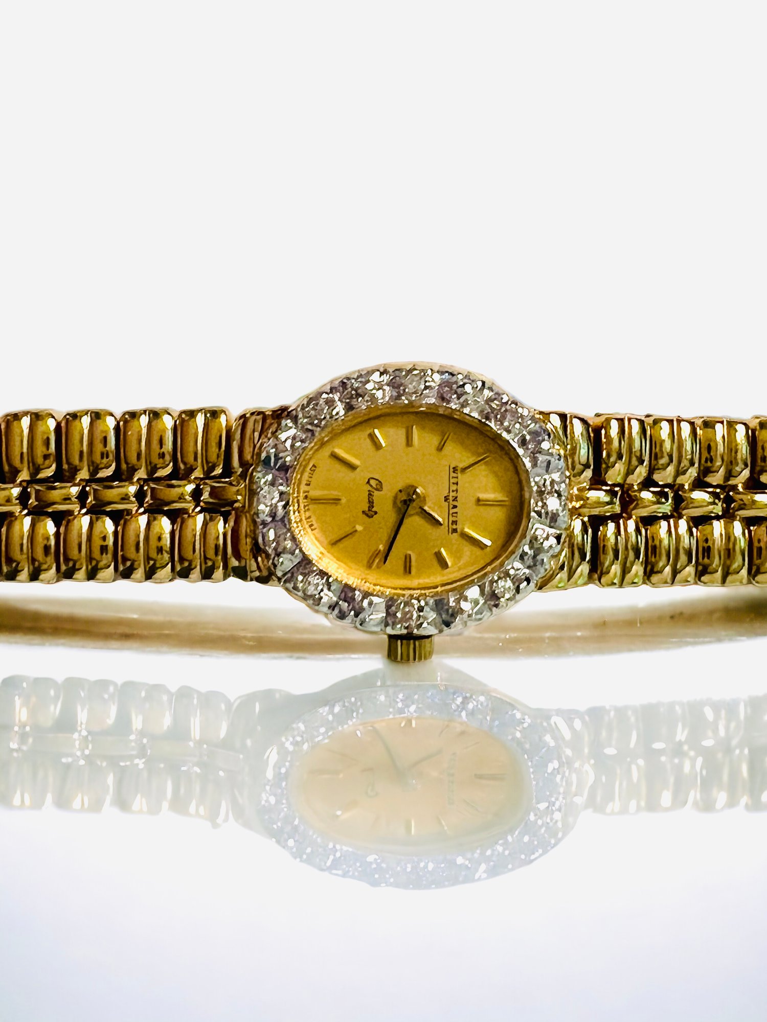 Diamond Wittnauer 14k Gold Ladies Watch Diamond Wittnauer Swiss