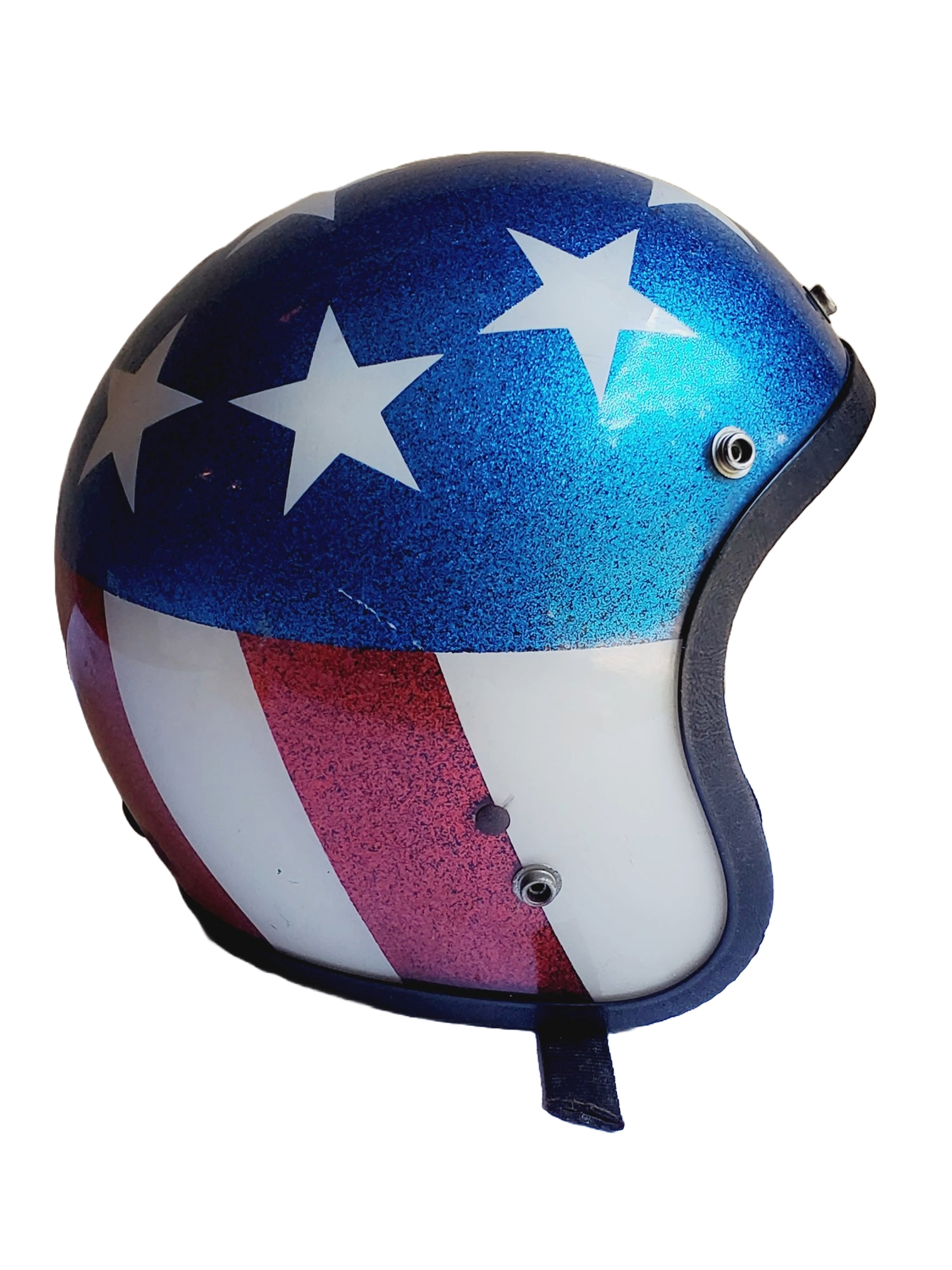 1960s Vintage Captain America Easy Rider Chopper Stars/Stripes Open Face Motorcycle Helmet #1623329 | Auctionninja.com 1960s Vintage Captain America Easy Rider Chopper Stars/Stripes Open Face Motorcycle Helmet #1623329 | Auctionninja.com