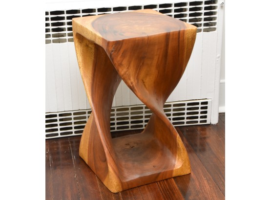 Haussmann Hand-carved Wood Twist End Table