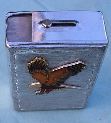 navajo mfg cigarette case Navajo Indian Made Brushed Aluminum Cigarette Case With Cloisonne Eagle  #1802768