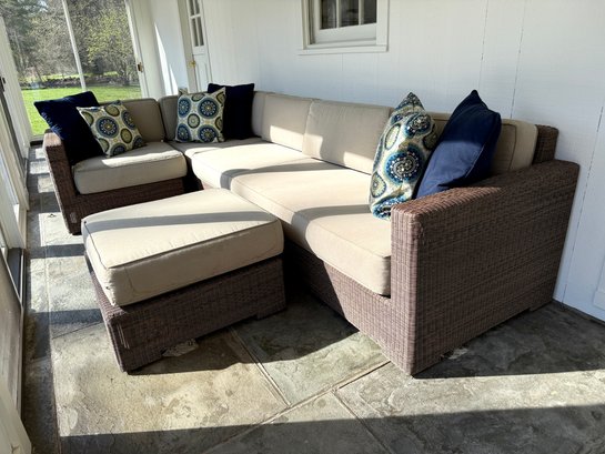 Modular Outdoor Lounge Set- 5 Pcs Woven Resin