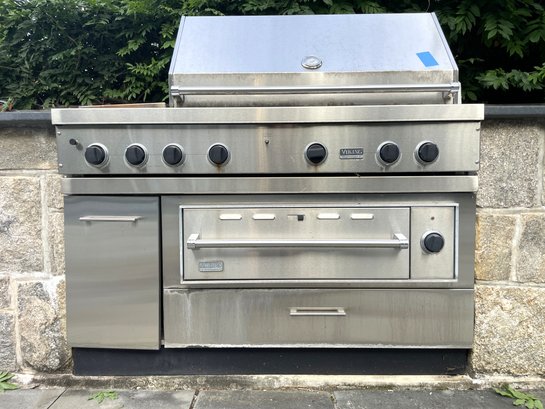 A 53 Inch Viking Professional Grill - Spit & 2 Side Burners
