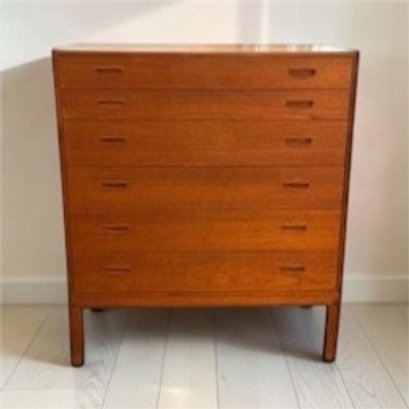 Large Vintage Danish Teak Chest Of Drawers In Style Of Holger Jensen 1960s
