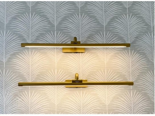 Pair Of Brushed Brass Battery Operated Gallery Lights