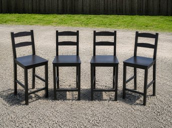 Set Of Four Ikea Kitchen/bar Counter Stools With Black Finish