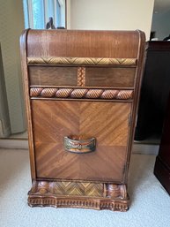 Vintage Art Deco Waterfall Front Nightstand, End Table