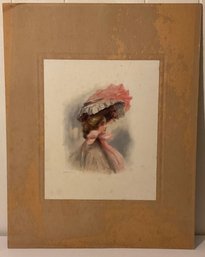 Antique, A. Fox 1907, Victorian Print, Gibson Girl