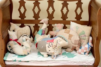 Collection Of Ten Vintage Quilts Made Into Stuffed Animals
