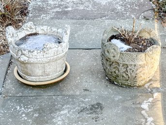 Two Cast Stone Planters