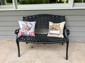 Metal Indoor Outdoor Loveseat Bench