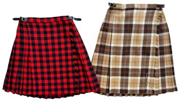 Pair Of Vintage Laird-Portch Of Scotland Tartan Mini Skirts