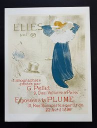 1966 Henri De Toulouse-Lautrec Elles Art Nouveau Gray France Lithograph