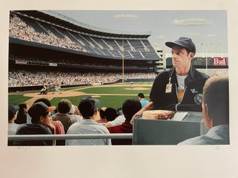 Max Ferguson Original Serigraph Of Yankee Stadium Baseball Limited Edition.