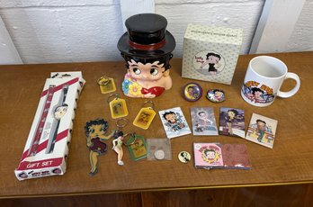 Collection Of Betty Boop Cookie Jar, Watches, Magnets & Key Chains
