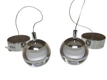 Chrome And Glass Drop Lights