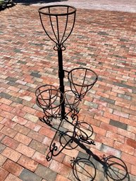 Wrought Iron Flower Stand, Vintage