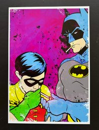 Batman & Robin Smoking By Colin Lawler Large Format Iris Print