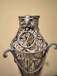 Metal Elephant Motif Fern Stand